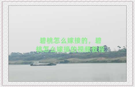 碧桃怎么嫁接的，碧桃怎么嫁接的视频教程